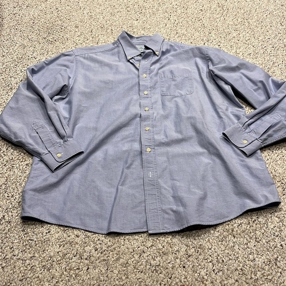LL Bean Men's 100% Pima Cotton Long Sleeve Button Down Light Blue Size XL Tall - Picture 1 of 6